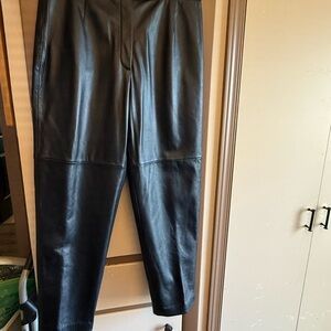 Jacqueline Ferrar Black Leather Straight Leg Pants